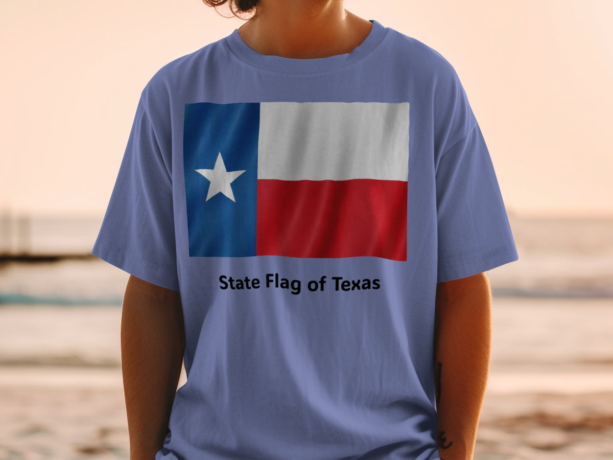 T-shirt with the State Flag of Texas printed on the front.