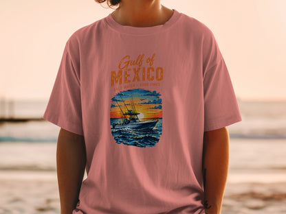 Gulf of Mexico Salt Water Good Times boat graphic t-shirt.