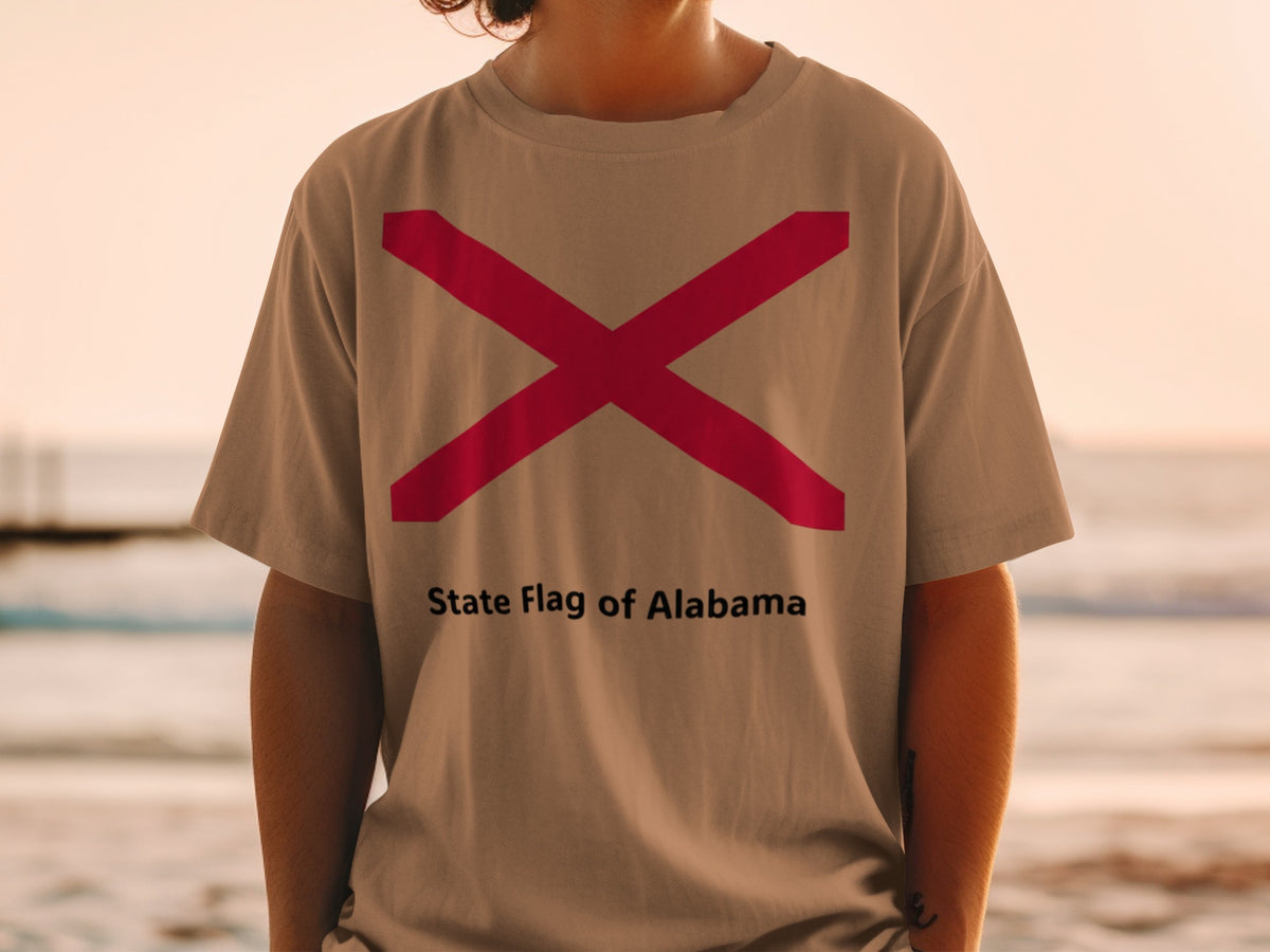 T-shirt with the State Flag of Alabama design.