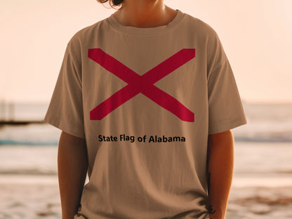 T-shirt with the State Flag of Alabama design.