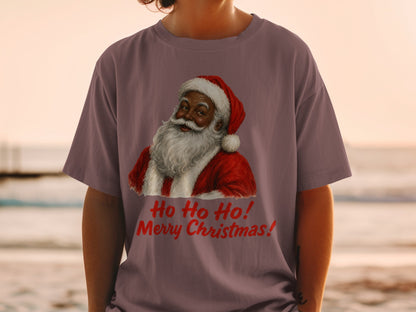 T-shirt with Santa Claus illustration and "Ho Ho Ho! Merry Christmas!" text.