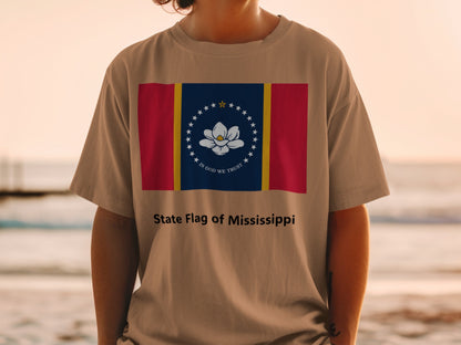T-shirt with the State Flag of Mississippi design.