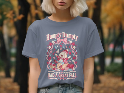 Humpty Dumpty graphic with "HAD A GREAT FALL" text, featuring an egg character.