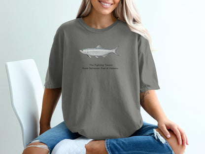 T-shirt with a fighting tarpon illustration and text "The Fighting Tarpon".