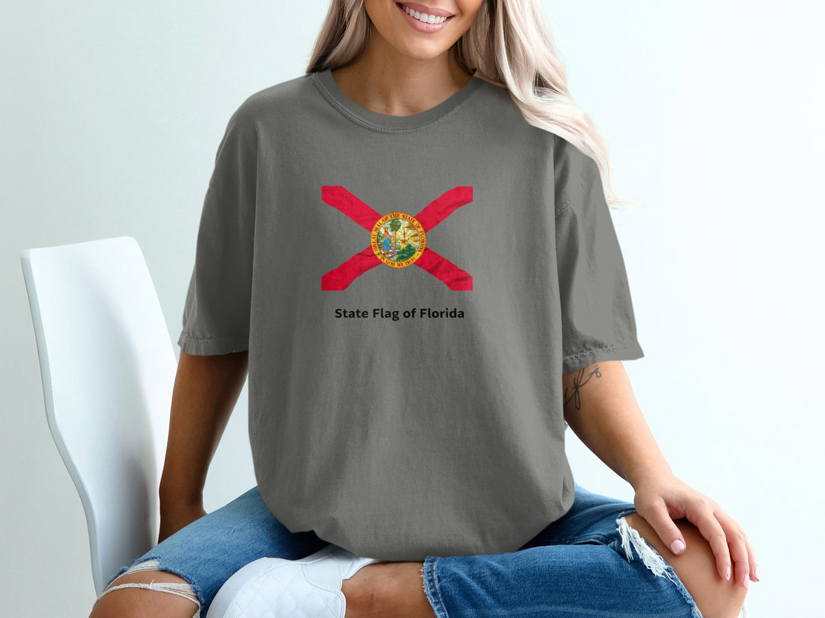 T-shirt with the State Flag of Florida printed on the chest.