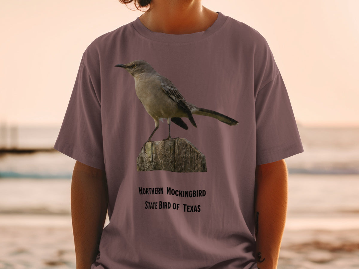 Northern Mockingbird state bird of Texas t-shirt design.