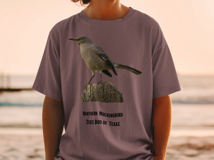 Northern Mockingbird state bird of Texas t-shirt design.