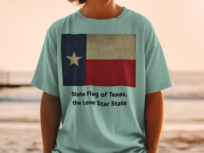 T-shirt with the State Flag of Texas and "the Lone Star State" text.